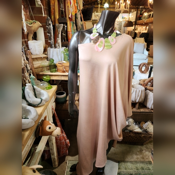 Pink, Green and Goldtone Statement Necklace with Earrings Set - Picture 10 of 17